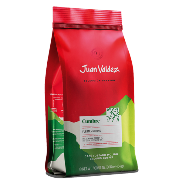 cafe-cumbre-fuerte-juan-valdez-zrnkova-kava Café Cumbre Juan Valdez zrnková káva 454g