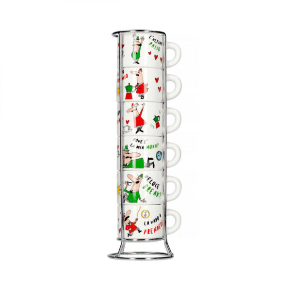 bialetti-italia-6-espresso Sada šálok na stojane Bialetti Italia - 6 kusov